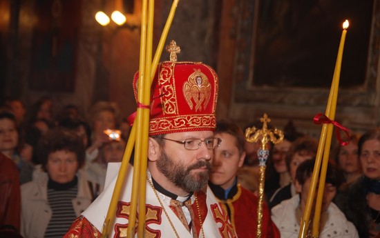 Візит Блаженнішого Святослава до Української парафії святих мучеників Сергія і Вакха та Жировицької Ікони Пресвятої Богородиці в Римі в 2012 році